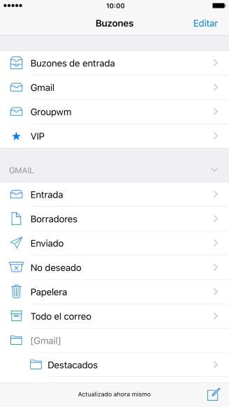 Pulsa la cuenta de correo electrónico deseada.