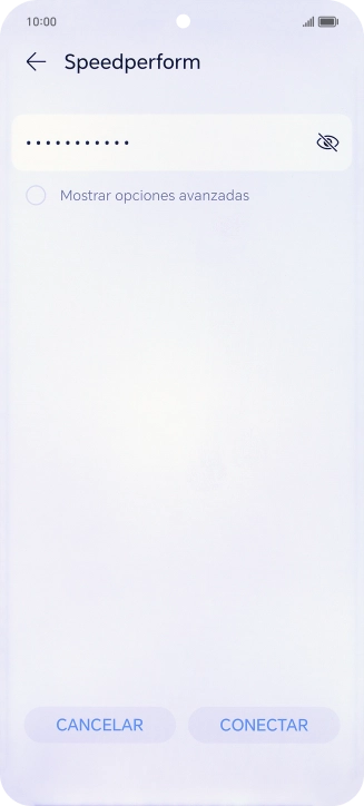 Introduce la contraseña de la red wifi y pulsa CONECTAR.