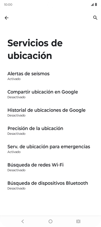 Pulsa Precisión de la ubicación.