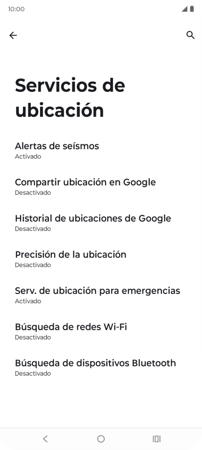 Pulsa Precisión de la ubicación.