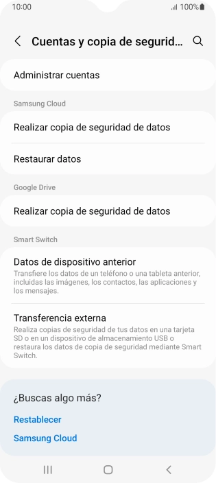 Pulsa Administrar cuentas.
