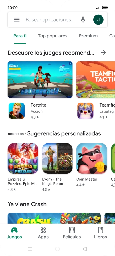 Pulsa en el campo de búsqueda.