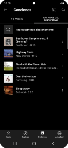 Pulsa el archivo de música deseado.