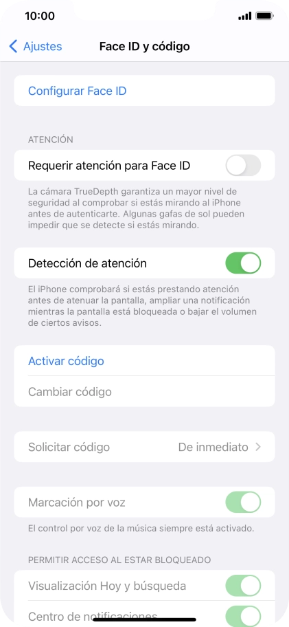Pulsa Configurar Face ID.
