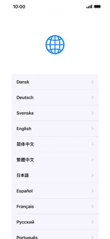 Pulsa el idioma deseado.