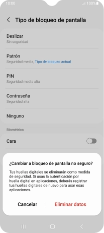 Pulsa Eliminar datos.
