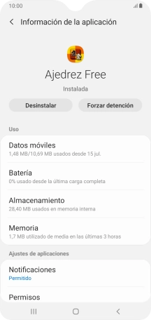 Pulsa Almacenamiento.