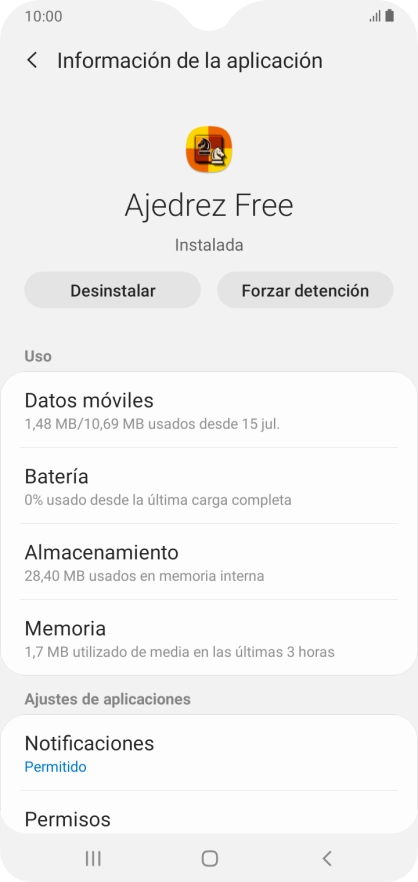 Pulsa Almacenamiento.