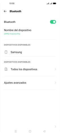 Pulsa el dispositivo Bluetooth deseado y sigue las indicaciones de la pantalla para vincular el dispositivo al teléfono.