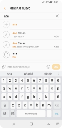 Pulsa el contacto deseado.