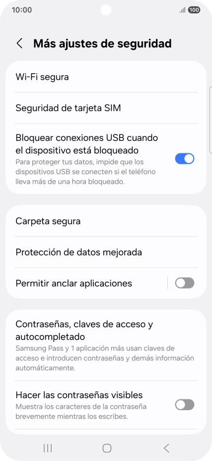 Pulsa Seguridad de tarjeta SIM.