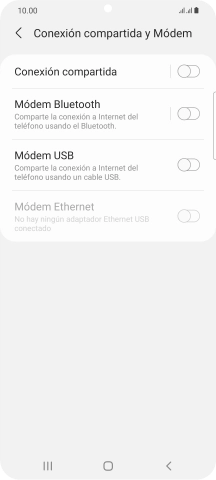 Pulsa Conexión compartida.