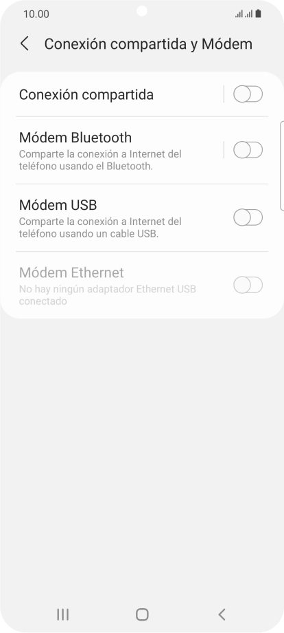 Pulsa Conexión compartida.