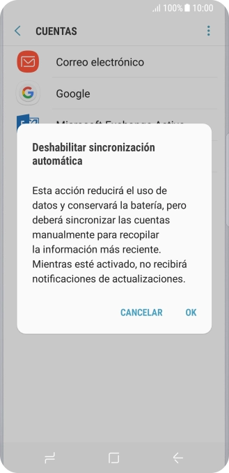 Pulsa OK para desactivar la función.