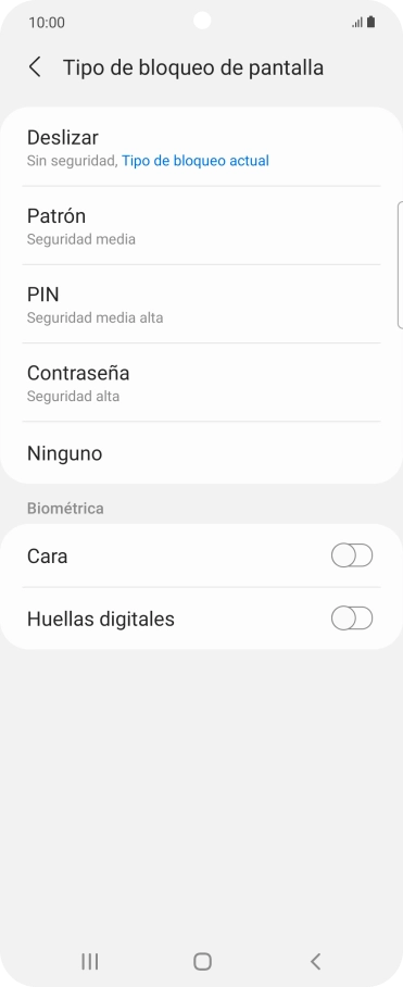 Pulsa Huellas digitales.