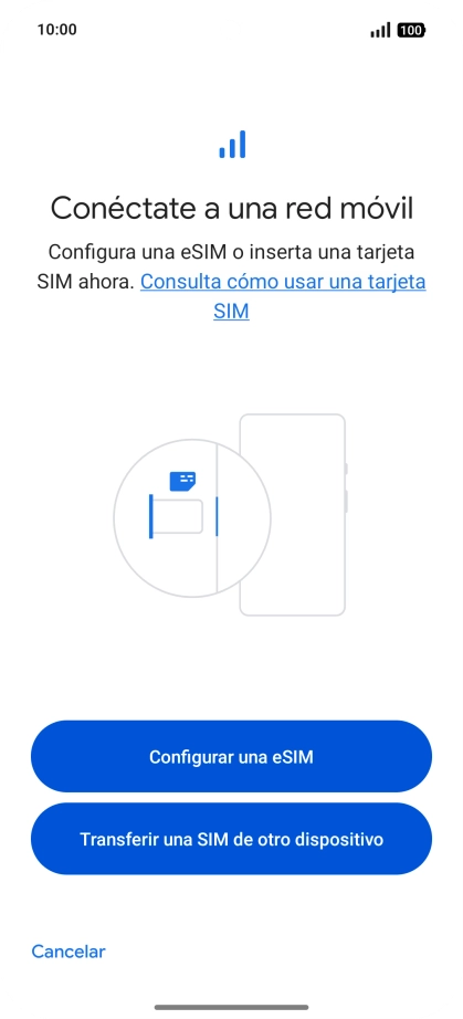 Pulsa Configurar una eSIM.