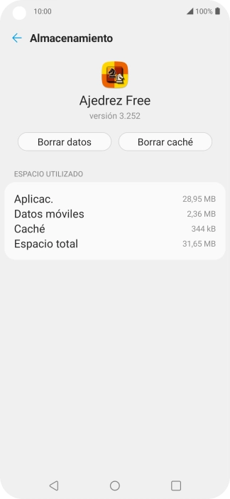 Pulsa Borrar caché.