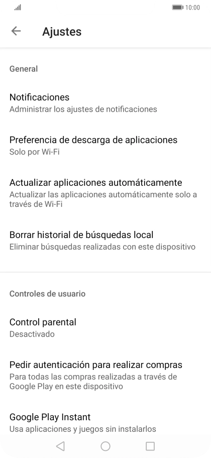 Pulsa Actualizar aplicaciones automáticamente..