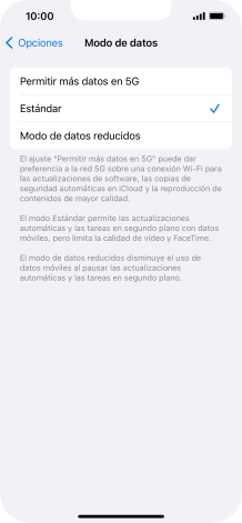 Pulsa el ajuste deseado.