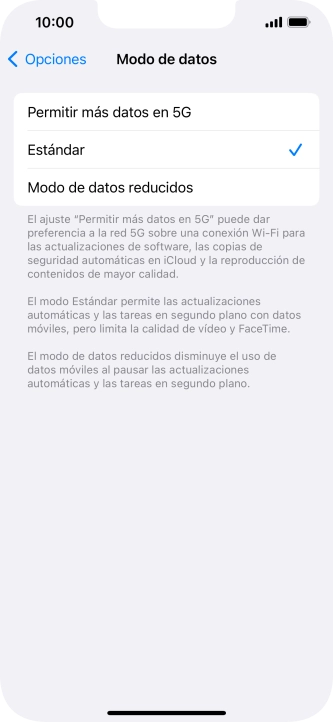 Pulsa el ajuste deseado.