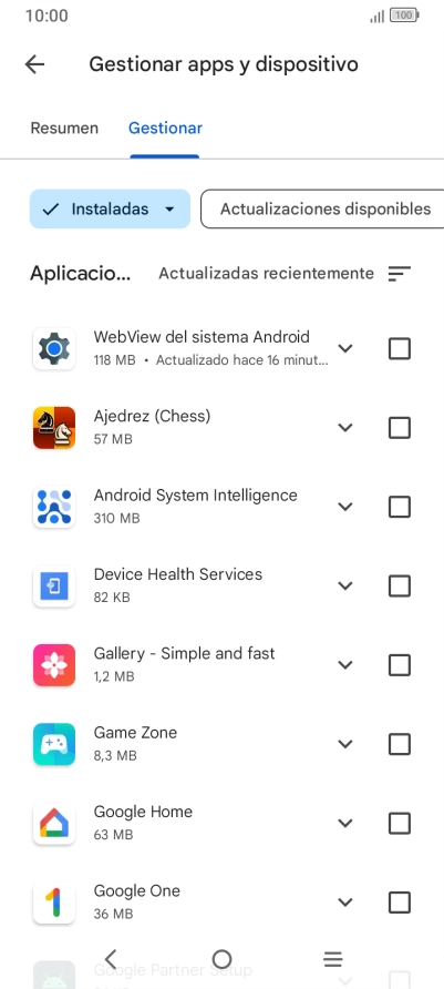 Pulsa la app deseada.