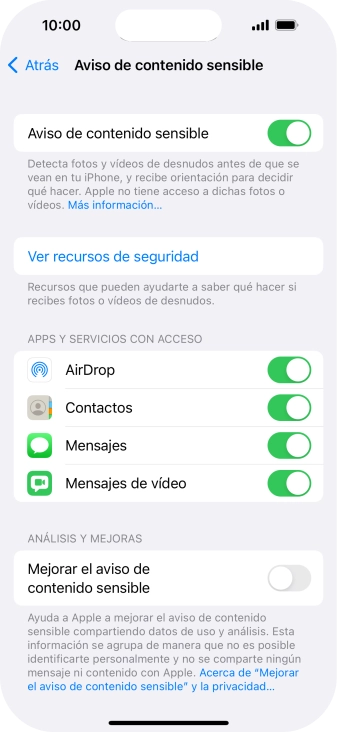 Pulsa el indicador junto a las aplicaciones deseadas para activar o desactivar la función.
