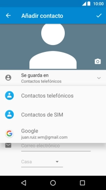 Pulsa Contactos telefónicos.