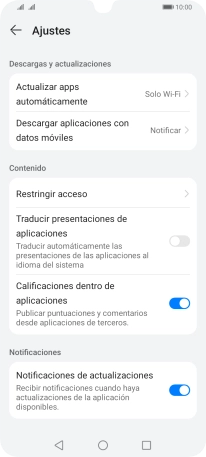 Pulsa Actualizar apps automáticamente.