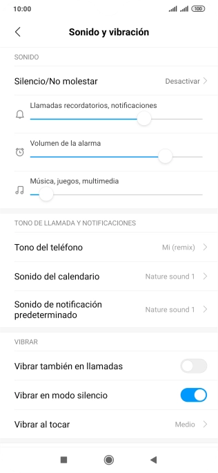Pulsa Tono del teléfono.