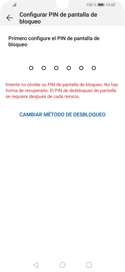 Pulsa CAMBIAR MÉTODO DE DESBLOQUEO.