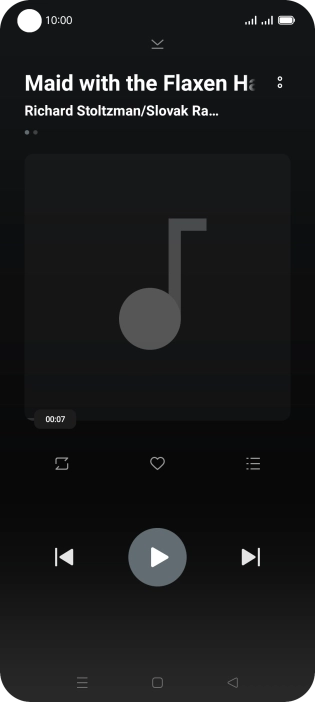 Pulsa la flecha hacia la derecha para ir al archivo de música siguiente.