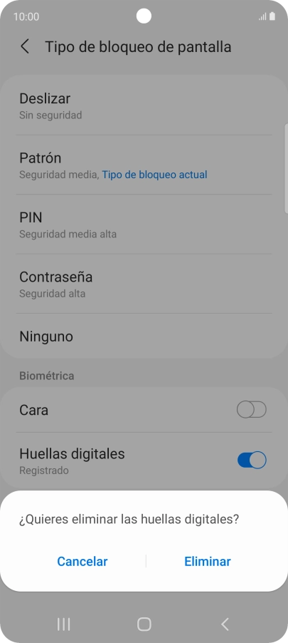 Pulsa Eliminar.