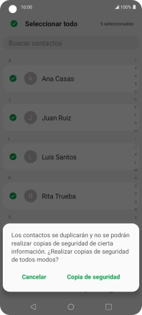 Pulsa Copia de seguridad.