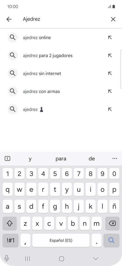 Introduce el nombre del tema o de la app y pulsa el icono de búsqueda.