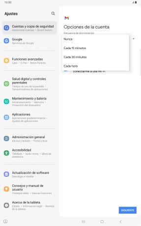 Pulsa el ajuste deseado.