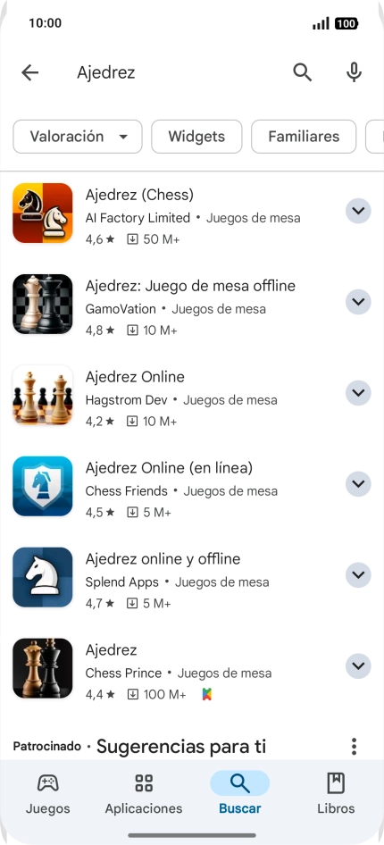 Pulsa la app deseada.