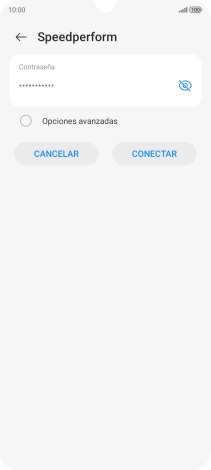 Introduce la contraseña de la red wifi y pulsa CONECTAR.