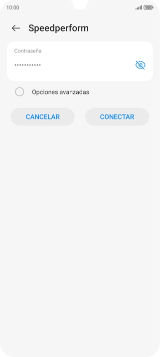 Introduce la contraseña de la red wifi y pulsa CONECTAR.
