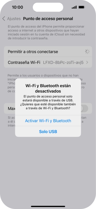 Si el wifi está desactivado, pulsa Activar Wi-Fi y Bluetooth.