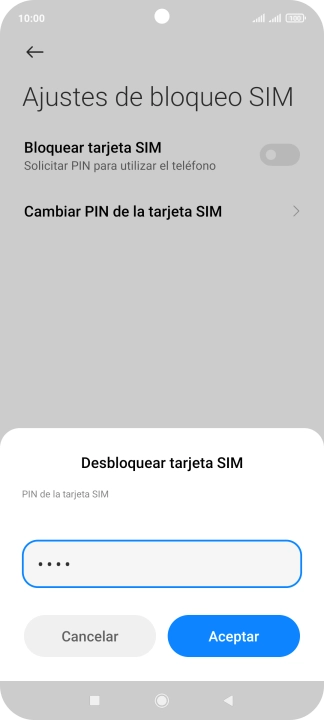 Introduce tu código PIN y pulsa Aceptar.