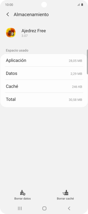 Pulsa Borrar caché.