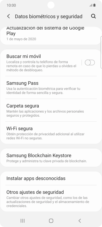 Pulsa Otros ajustes de seguridad.