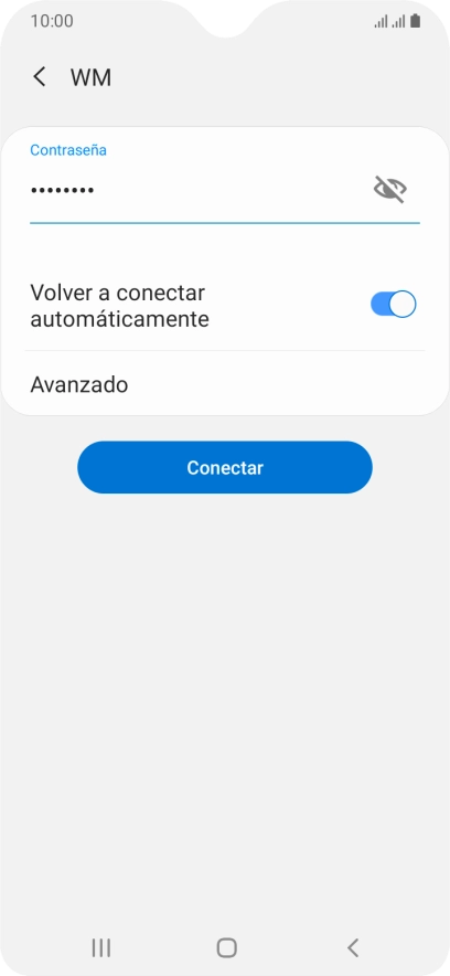 Introduce la contraseña de la red wifi y pulsa Conectar.
