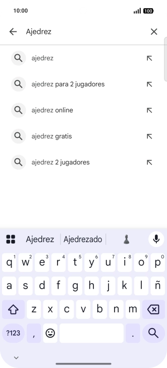 Introduce el nombre del tema o de la app y pulsa el icono de búsqueda.