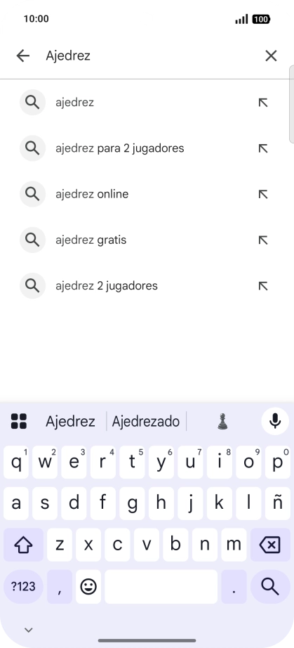 Introduce el nombre del tema o de la app y pulsa el icono de búsqueda.