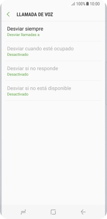 Pulsa el tipo de desvío deseado.