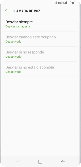Pulsa el tipo de desvío deseado.
