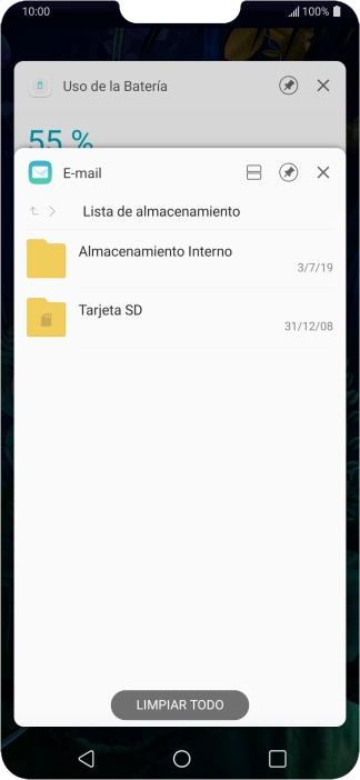 Para cerrar una sola aplicación en ejecución, desliza el dedo hacia la derecha sobre la aplicación deseada.