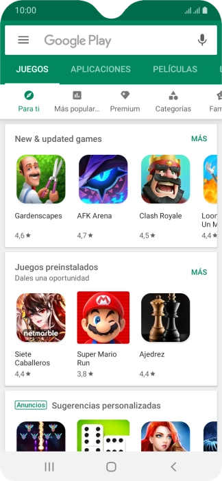 Pulsa en el campo de búsqueda.