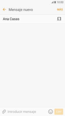 Pulsa en el campo de escritura  y escribe el texto del mensaje corto.